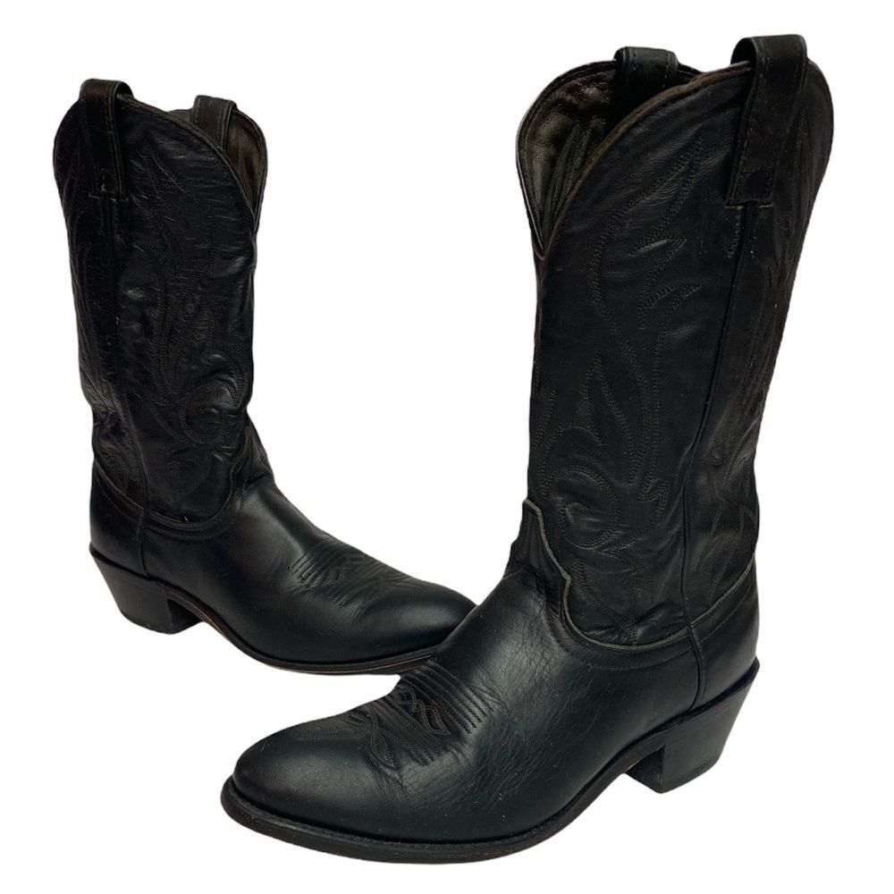 Men's‎ Laredo Black with Black Stitching Western Cowboy Boots | 9D T1